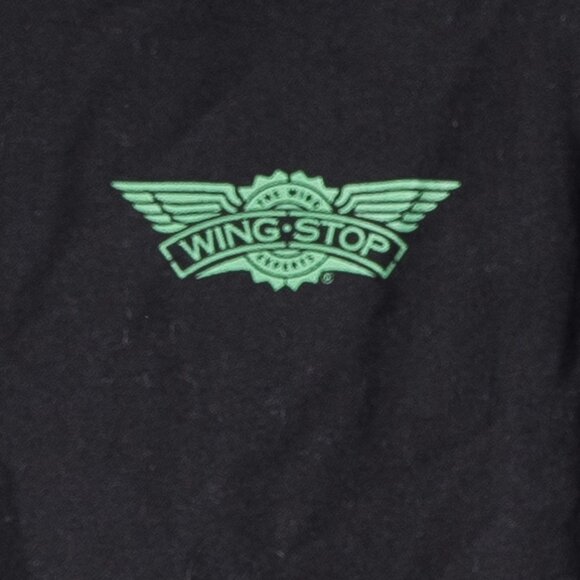 WingStop Button Up Shirt S Mens Employee Black Logo Short Sleeve - Picture 5 of 6
